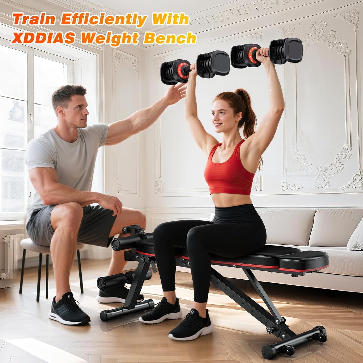 Adjustable Dumbbells Set of 2 for Strength Training, One-Hand Quick Adjust, 25/55/80/90 lbs Options, Anti-Slip Grip Handle, Compact Home Gym Weights for Men Women