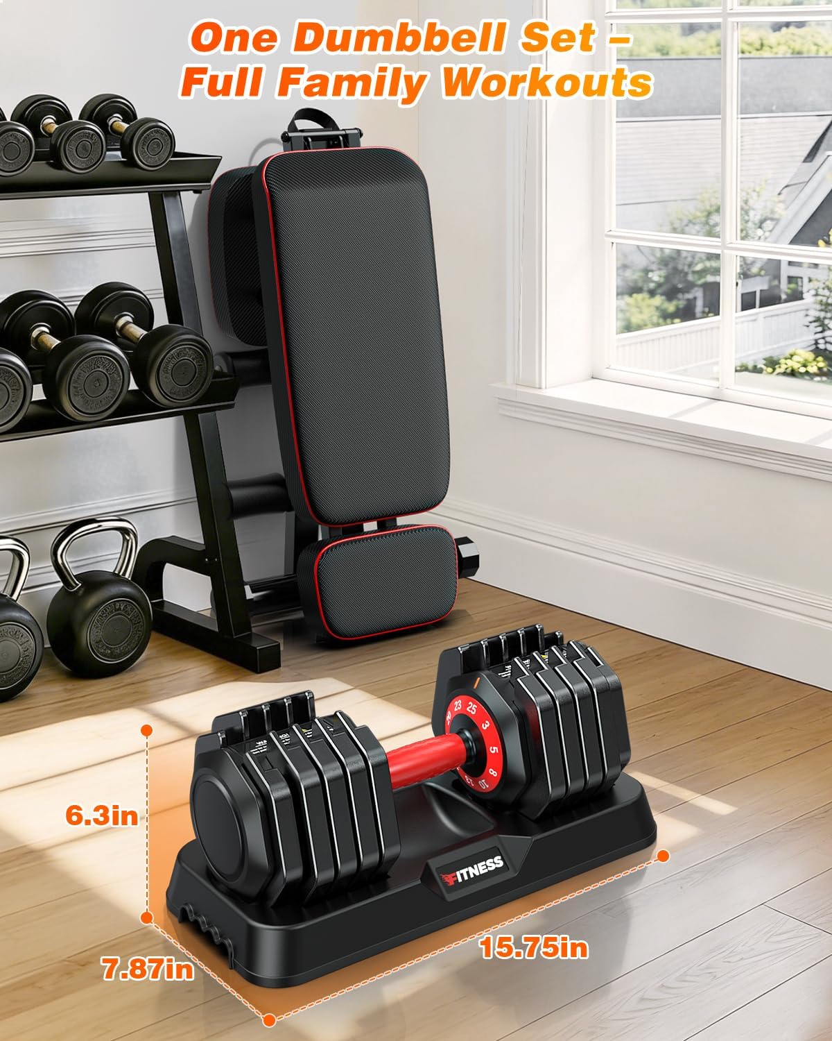 Adjustable Dumbbells Set of 2 for Strength Training, One-Hand Quick Adjust, 25/55/80/90 lbs Options, Anti-Slip Grip Handle, Compact Home Gym Weights for Men Women