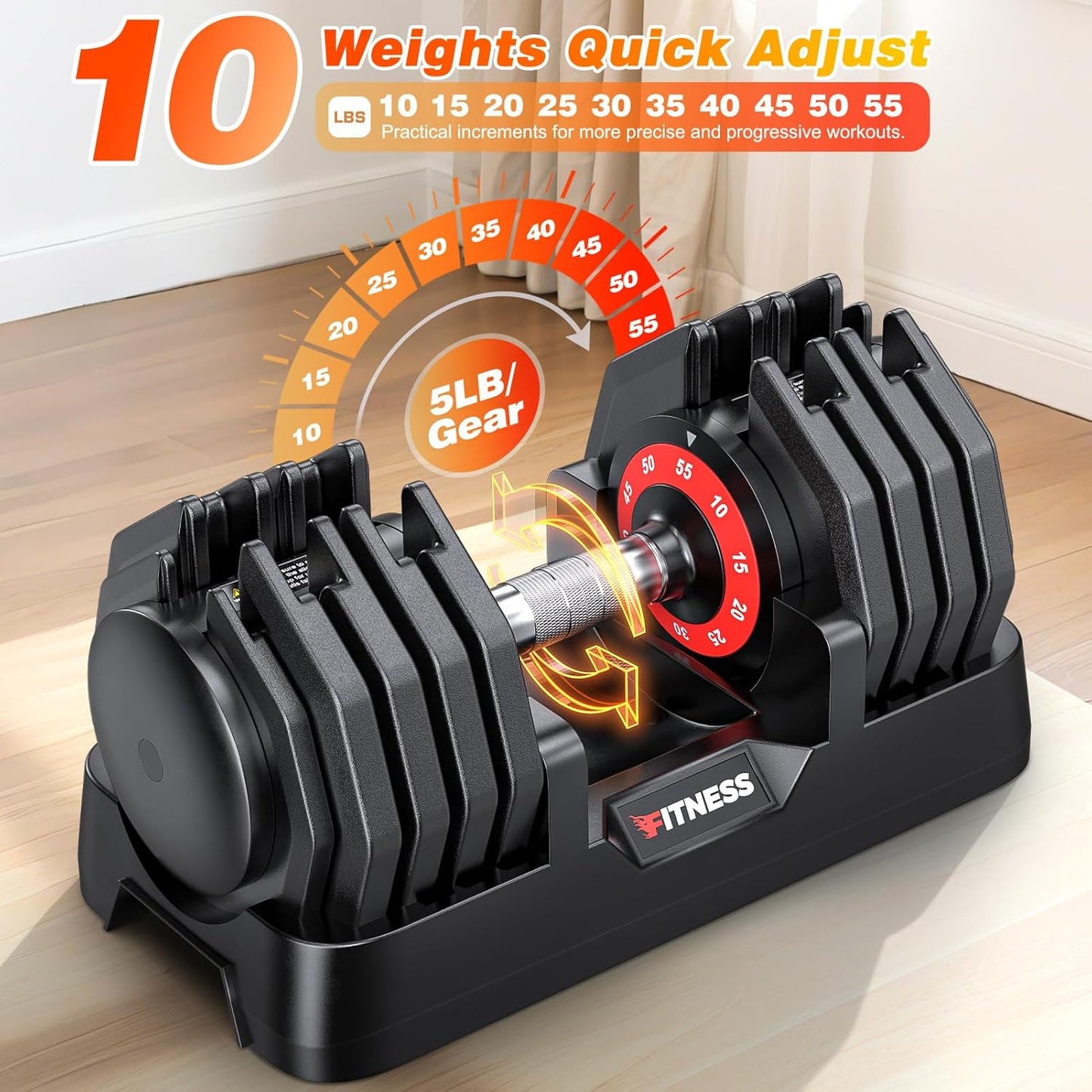 Adjustable Dumbbells Set of 2 for Strength Training, One-Hand Quick Adjust, 25/55/80/90 lbs Options, Anti-Slip Grip Handle, Compact Home Gym Weights for Men Women