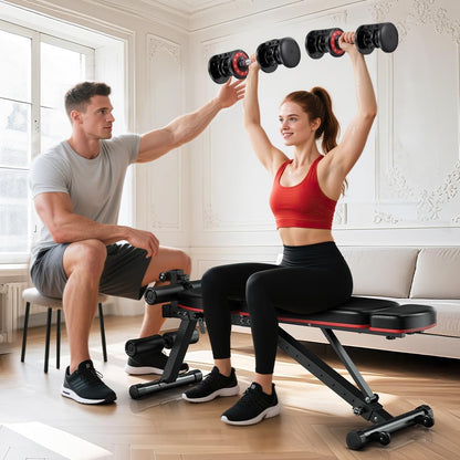 Adjustable Dumbbells Set of 2 for Strength Training, One-Hand Quick Adjust, 25/55/80/90 lbs Options, Anti-Slip Grip Handle, Compact Home Gym Weights for Men Women