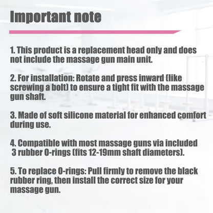 Massage Gun Head Attachment for 12-19mm Shaft, Replaceable Silicone Fascia Gun Head, Fitness Accessories for Muscle Relief (GG37mm1.46in)