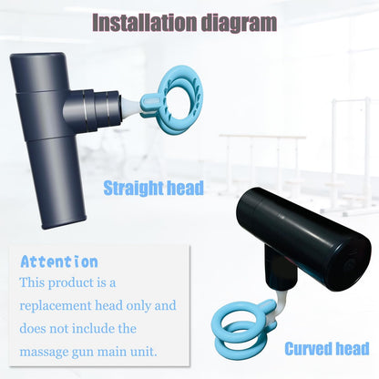 Massage Gun Head Attachment for 12-19mm Shaft, Replaceable Silicone Fascia Gun Head, Fitness Accessories for Muscle Relief (GG37mm1.46in)