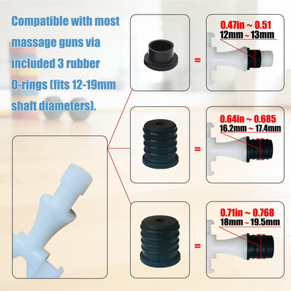 Massage Gun Head Attachment for 12-19mm Shaft, Replaceable Silicone Fascia Gun Head, Fitness Accessories for Muscle Relief (GG37mm1.46in)