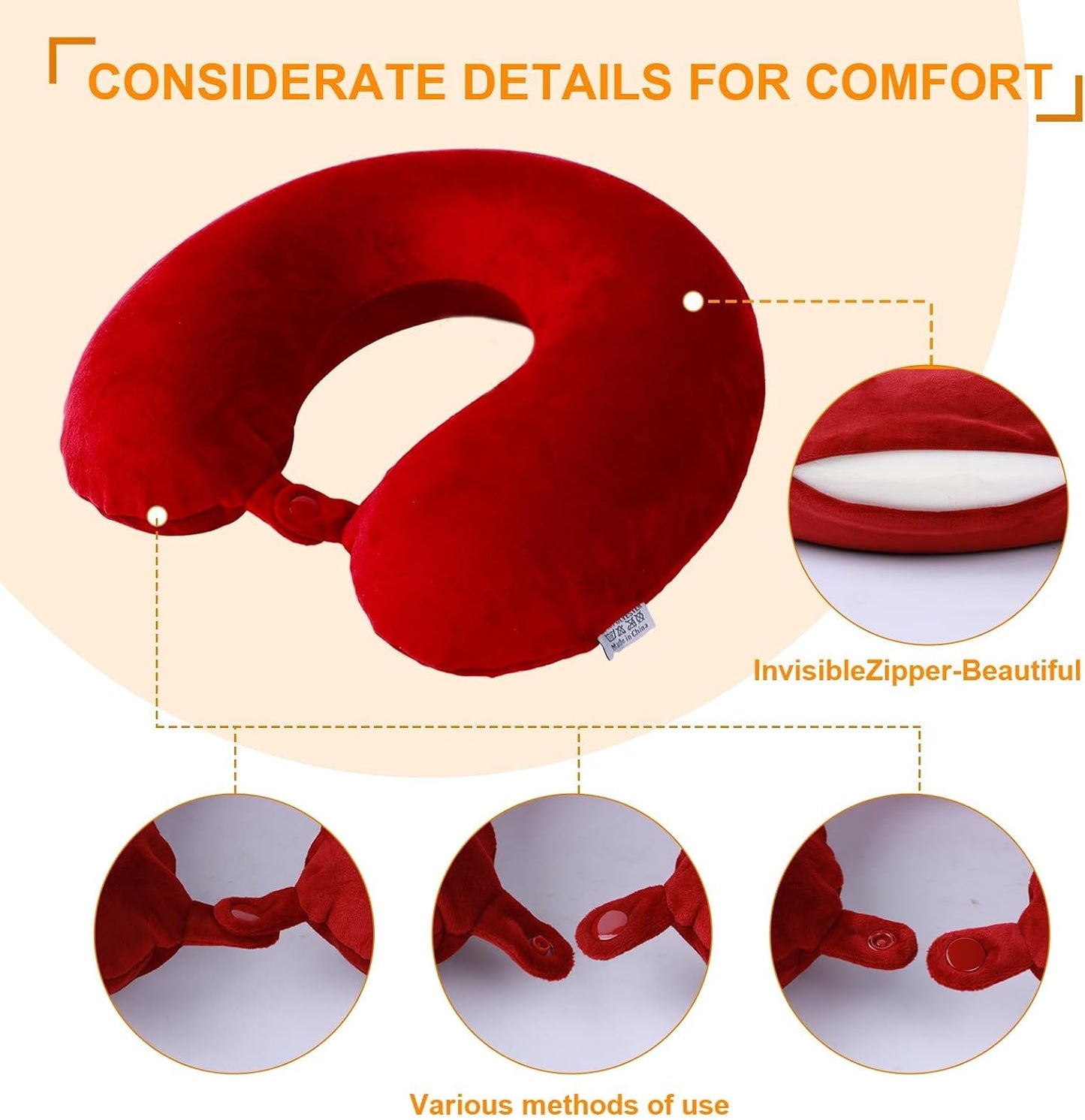 Travel Pillow,100% Pure Memory Foam U Shaped Neck Pillow,Super Lightweight Portable Headrest Great for Airplane, Car,Home,Office,Sleeping Rest (Grey)
