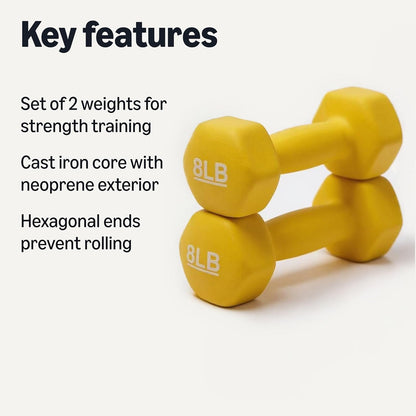 Neoprene Dumbbell Hand Weights for Exercise and Muscle Toning