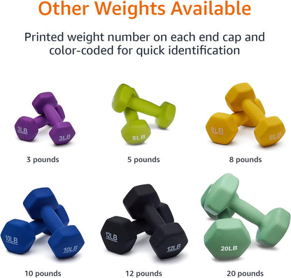 Neoprene Dumbbell Hand Weights for Exercise and Muscle Toning