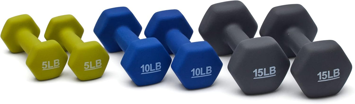 Neoprene Dumbbell Hand Weights for Exercise and Muscle Toning