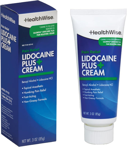 Lidocaine Plus+ 4% Pain Relief Cream, 3 oz