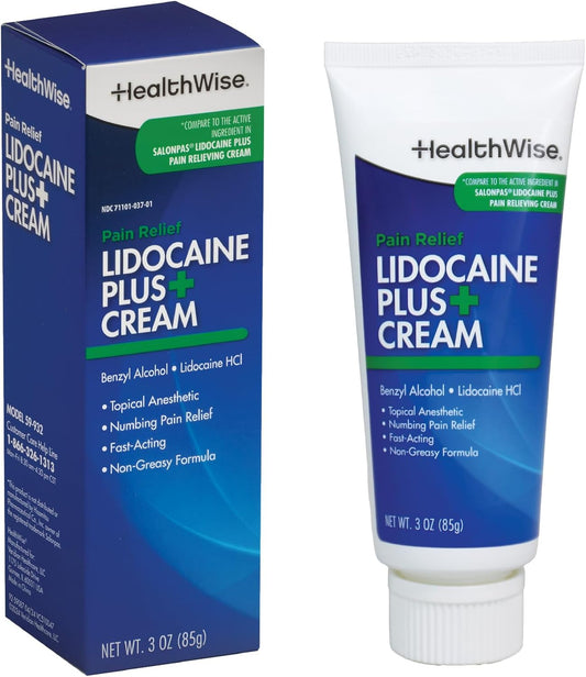 Lidocaine Plus+ 4% Pain Relief Cream, 3 oz