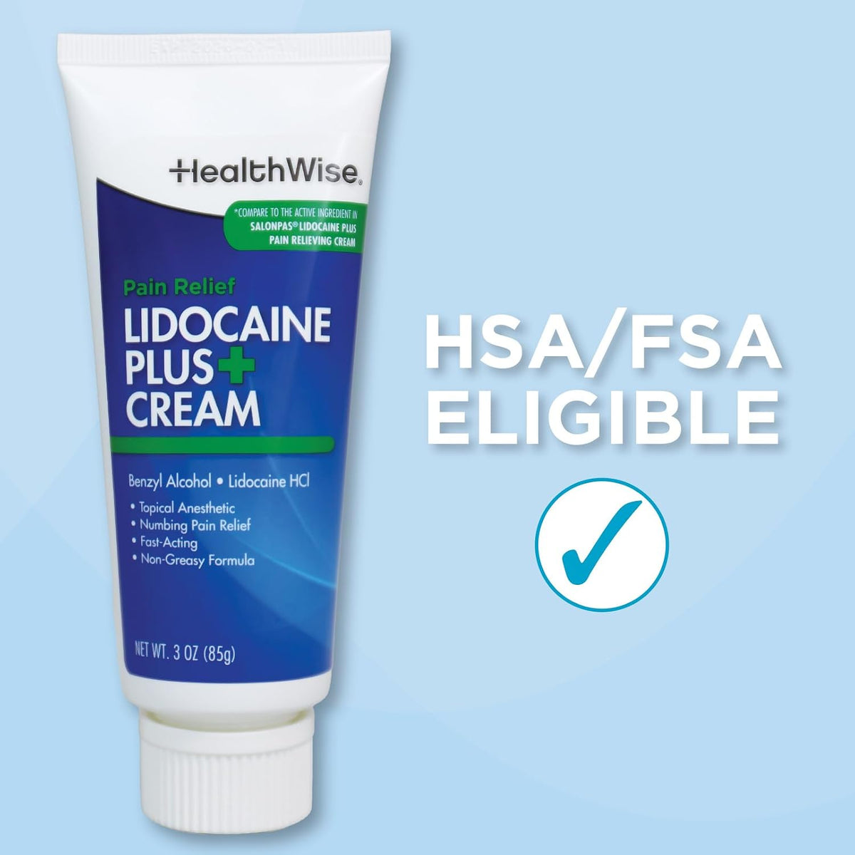 Lidocaine Plus+ 4% Pain Relief Cream, 3 oz
