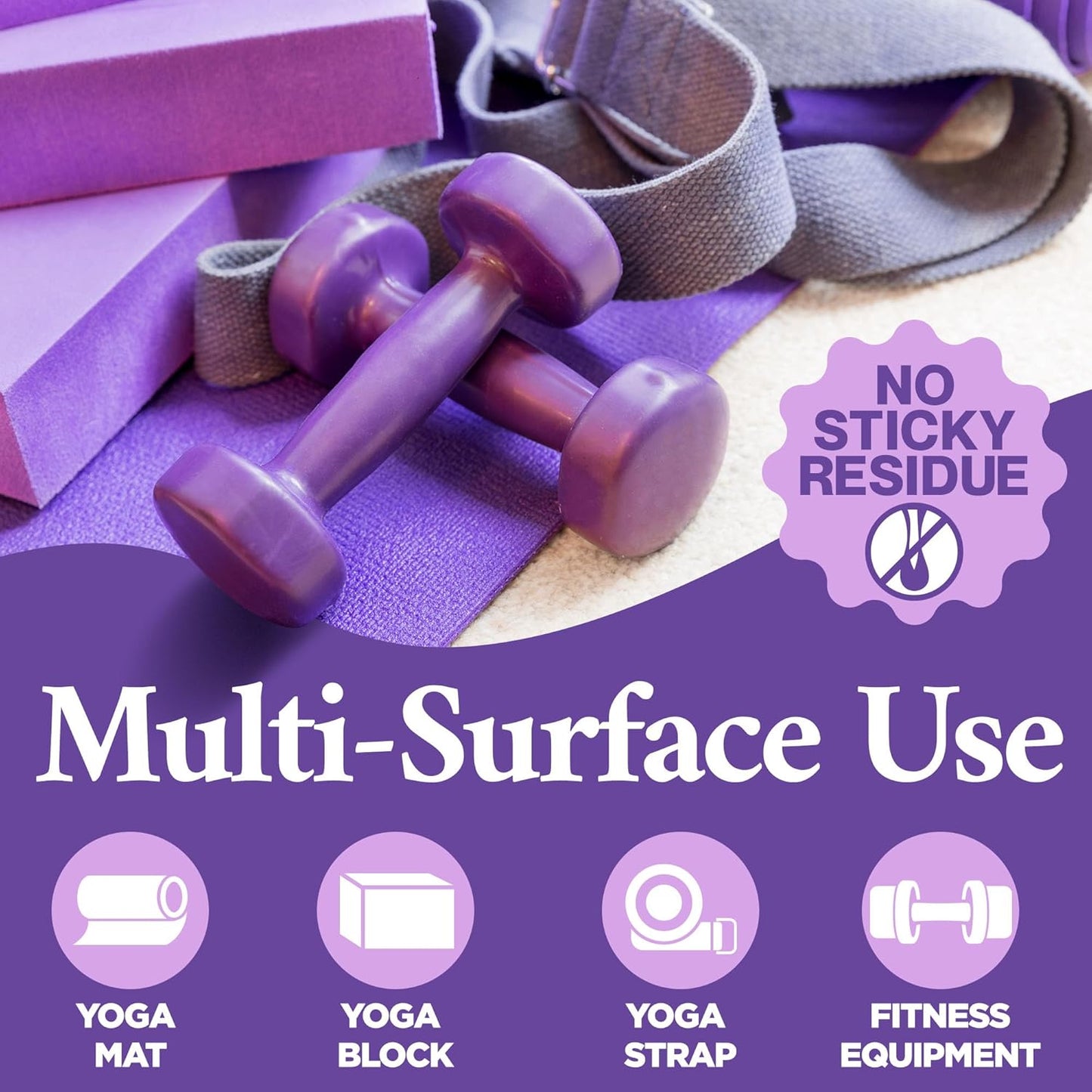 Yoga Mat Cleaner Spray – Lavender Scent – 2 Pack (4 oz Each) with Microfiber Towel – Mat Spray Cleaner for Sweat & Odor – Quick-Dry, No Rinse Formula for Gear & Gym Equipment