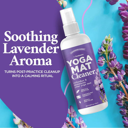Yoga Mat Cleaner Spray – Lavender Scent – 2 Pack (4 oz Each) with Microfiber Towel – Mat Spray Cleaner for Sweat & Odor – Quick-Dry, No Rinse Formula for Gear & Gym Equipment