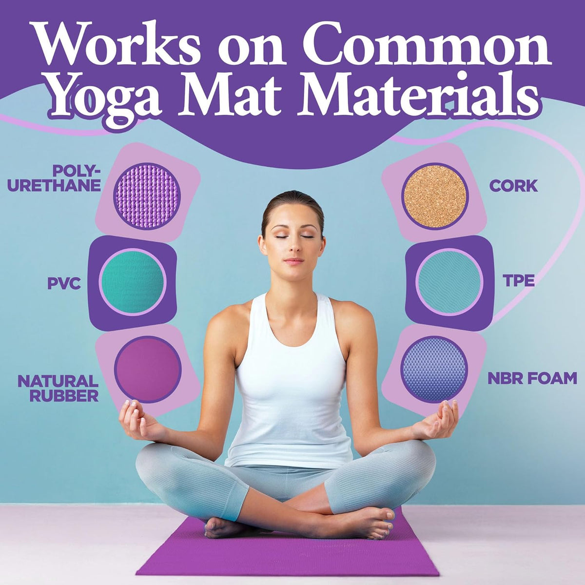 Yoga Mat Cleaner Spray – Lavender Scent – 2 Pack (4 oz Each) with Microfiber Towel – Mat Spray Cleaner for Sweat & Odor – Quick-Dry, No Rinse Formula for Gear & Gym Equipment