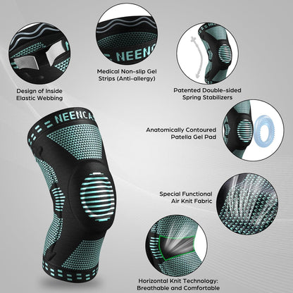Professional Knee Brace, Compression Knee Support with Patella Gel Pad & Side Stabilizers, Medical Knee Sleeve for Pain Relief, ACL,PCL, Meniscus, Injury Recovery, Arthritis, Sports, Workout...