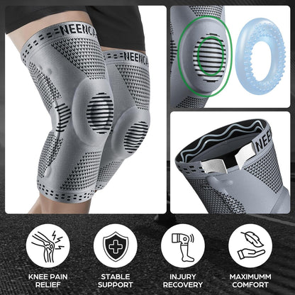 Professional Knee Brace, Compression Knee Support with Patella Gel Pad & Side Stabilizers, Medical Knee Sleeve for Pain Relief, ACL,PCL, Meniscus, Injury Recovery, Arthritis, Sports, Workout...