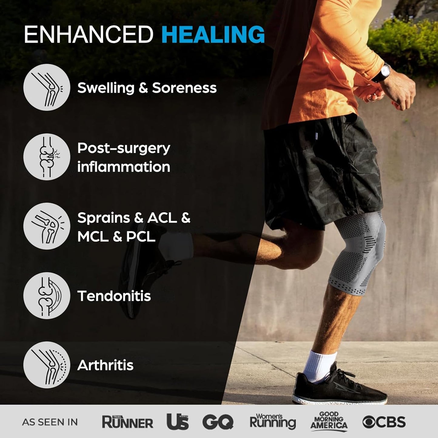 Professional Knee Brace, Compression Knee Support with Patella Gel Pad & Side Stabilizers, Medical Knee Sleeve for Pain Relief, ACL,PCL, Meniscus, Injury Recovery, Arthritis, Sports, Workout...