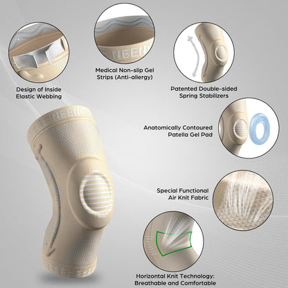 Professional Knee Brace, Compression Knee Support with Patella Gel Pad & Side Stabilizers, Medical Knee Sleeve for Pain Relief, ACL,PCL, Meniscus, Injury Recovery, Arthritis, Sports, Workout...