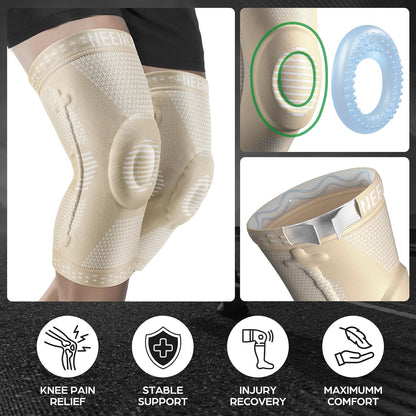 Professional Knee Brace, Compression Knee Support with Patella Gel Pad & Side Stabilizers, Medical Knee Sleeve for Pain Relief, ACL,PCL, Meniscus, Injury Recovery, Arthritis, Sports, Workout...