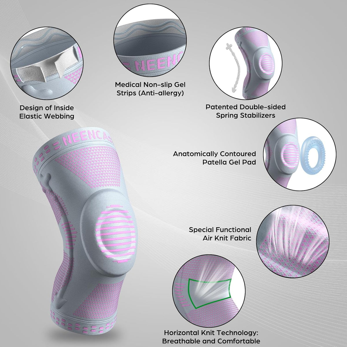 Professional Knee Brace, Compression Knee Support with Patella Gel Pad & Side Stabilizers, Medical Knee Sleeve for Pain Relief, ACL,PCL, Meniscus, Injury Recovery, Arthritis, Sports, Workout...