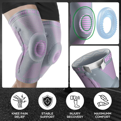 Professional Knee Brace, Compression Knee Support with Patella Gel Pad & Side Stabilizers, Medical Knee Sleeve for Pain Relief, ACL,PCL, Meniscus, Injury Recovery, Arthritis, Sports, Workout...