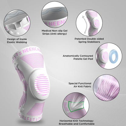 Professional Knee Brace, Compression Knee Support with Patella Gel Pad & Side Stabilizers, Medical Knee Sleeve for Pain Relief, ACL,PCL, Meniscus, Injury Recovery, Arthritis, Sports, Workout...
