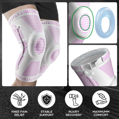 Professional Knee Brace, Compression Knee Support with Patella Gel Pad & Side Stabilizers, Medical Knee Sleeve for Pain Relief, ACL,PCL, Meniscus, Injury Recovery, Arthritis, Sports, Workout...