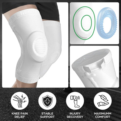 Professional Knee Brace, Compression Knee Support with Patella Gel Pad & Side Stabilizers, Medical Knee Sleeve for Pain Relief, ACL,PCL, Meniscus, Injury Recovery, Arthritis, Sports, Workout...