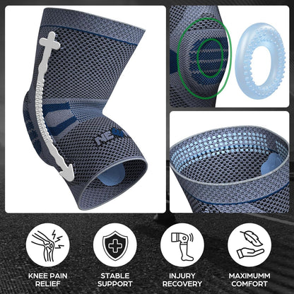 Professional Knee Brace, Compression Knee Support with Patella Gel Pad & Side Stabilizers, Medical Knee Sleeve for Pain Relief, ACL,PCL, Meniscus, Injury Recovery, Arthritis, Sports, Workout...