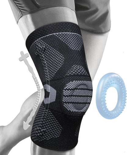 Professional Knee Brace, Compression Knee Support with Patella Gel Pad & Side Stabilizers, Medical Knee Sleeve for Pain Relief, ACL,PCL, Meniscus, Injury Recovery, Arthritis, Sports, Workout...