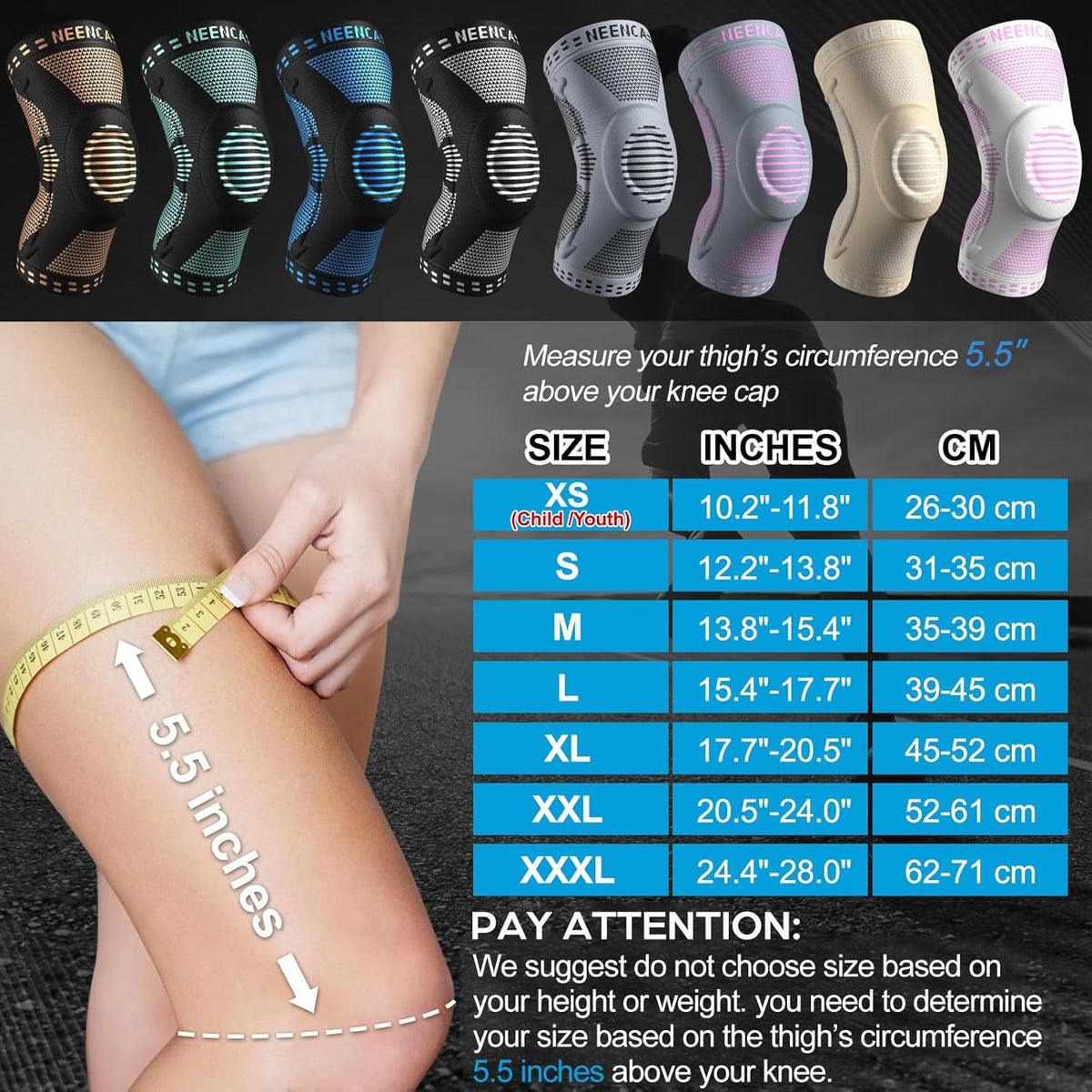 Professional Knee Brace, Compression Knee Support with Patella Gel Pad & Side Stabilizers, Medical Knee Sleeve for Pain Relief, ACL,PCL, Meniscus, Injury Recovery, Arthritis, Sports, Workout...