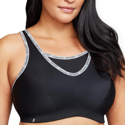 Full Figure Plus Size No-Bounce Camisole Sports Bra Wirefree #1066 - Colors B