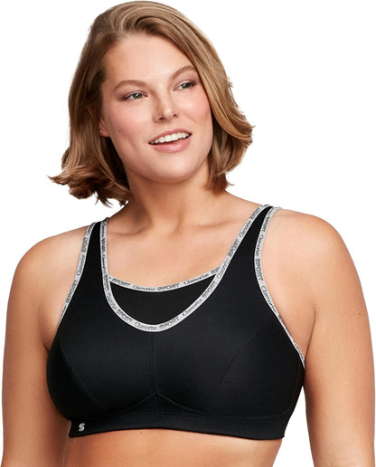 Full Figure Plus Size No-Bounce Camisole Sports Bra Wirefree #1066 - Colors B