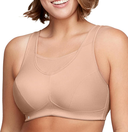Full Figure Plus Size No-Bounce Camisole Sports Bra Wirefree #1066 - Colors B