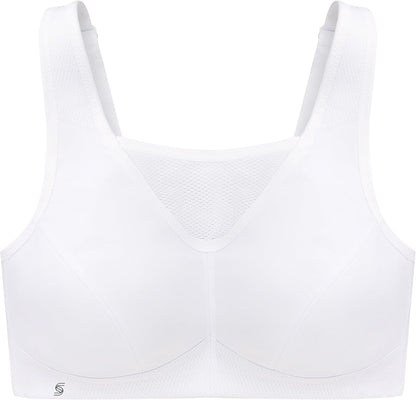 Full Figure Plus Size No-Bounce Camisole Sports Bra Wirefree #1066 - Colors B