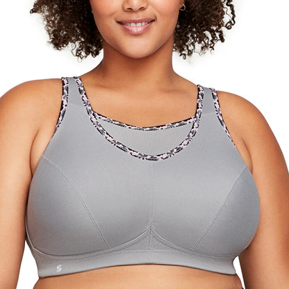Full Figure Plus Size No-Bounce Camisole Sports Bra Wirefree #1066 - Colors B