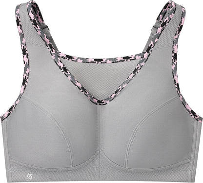 Full Figure Plus Size No-Bounce Camisole Sports Bra Wirefree #1066 - Colors B