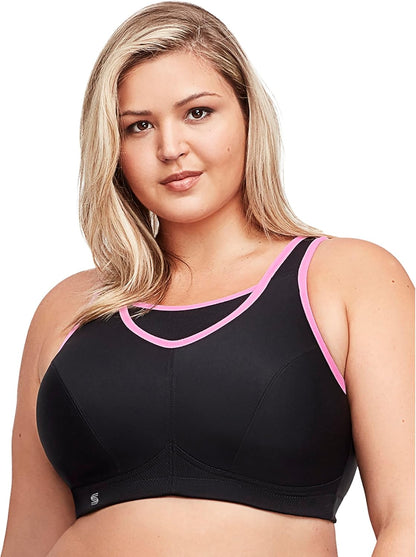 Full Figure Plus Size No-Bounce Camisole Sports Bra Wirefree #1066 - Colors B