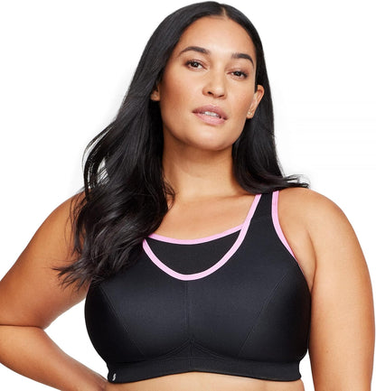Full Figure Plus Size No-Bounce Camisole Sports Bra Wirefree #1066 - Colors B