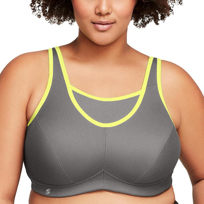 Full Figure Plus Size No-Bounce Camisole Sports Bra Wirefree #1066 - Colors B