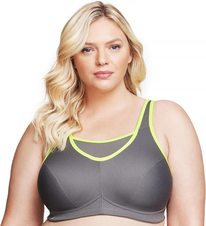 Full Figure Plus Size No-Bounce Camisole Sports Bra Wirefree #1066 - Colors B