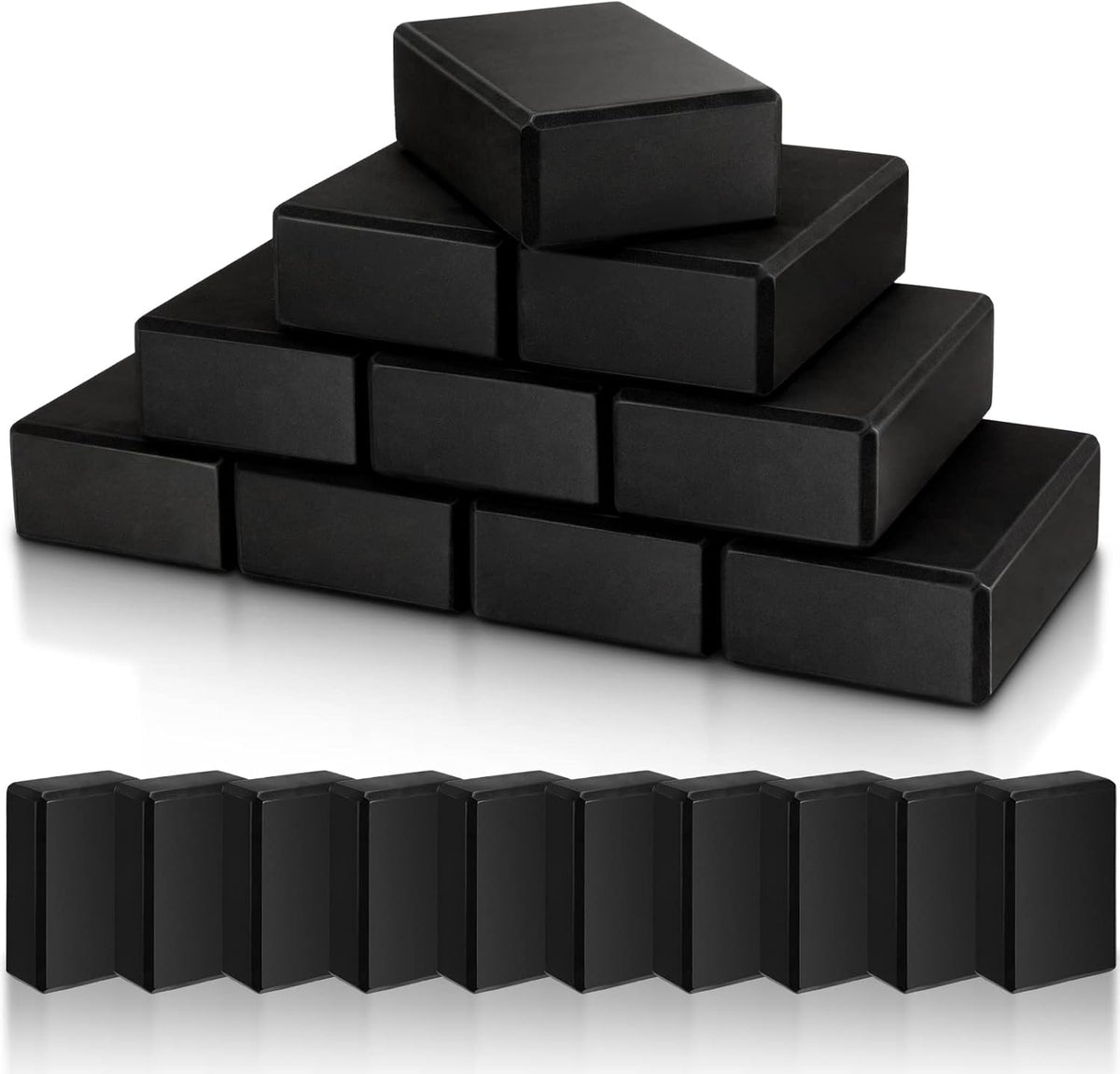 10 Pcs Foam EVA Yoga Blocks Lightweight Non Slip Supportive Yoga Bricks for Pilates Stretching and Meditation, Women Men Yogi Beginners