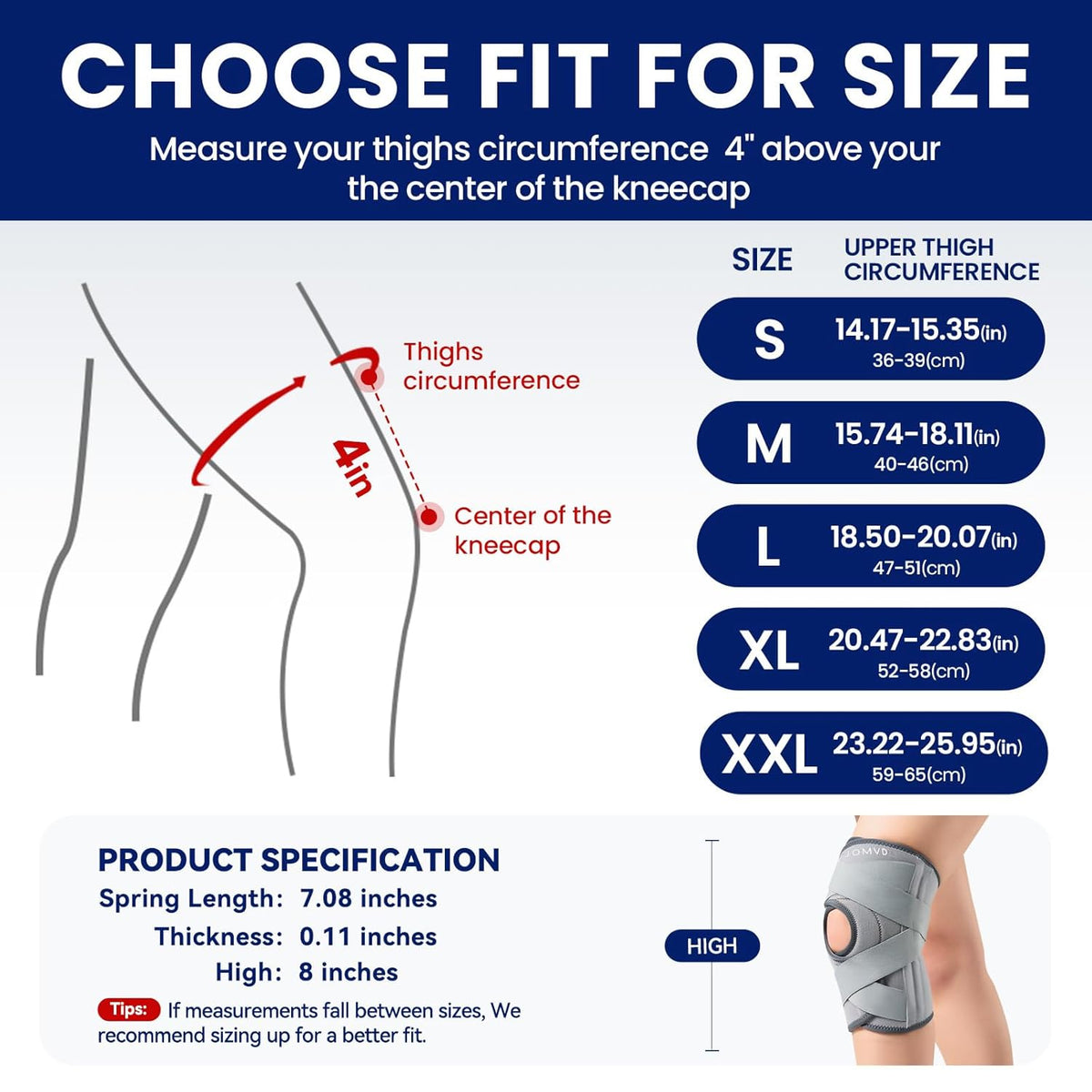 Knee Brace for Knee Pain, Meniscus Tear, Adjustable Knee Support with Side Spring Stabilizers for ACL, MCL, Arthritis, Patella Stability, Knee Pain Relief, Injury Recovery, Women and Men, Medium