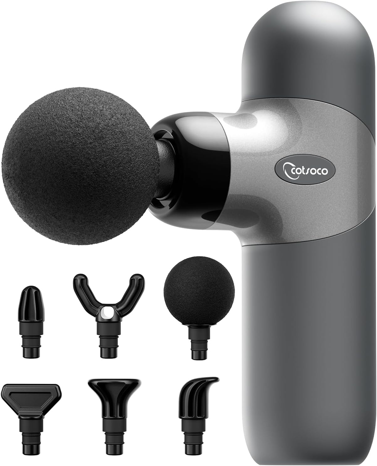 Mini Massage Gun, Deep Tissue Percussion Muscle Massager, Compact Portable Handheld Massager with 6 Heads & 4 Speeds, Quiet for Home, Gym, Office, Travel, Gift for Men and Women