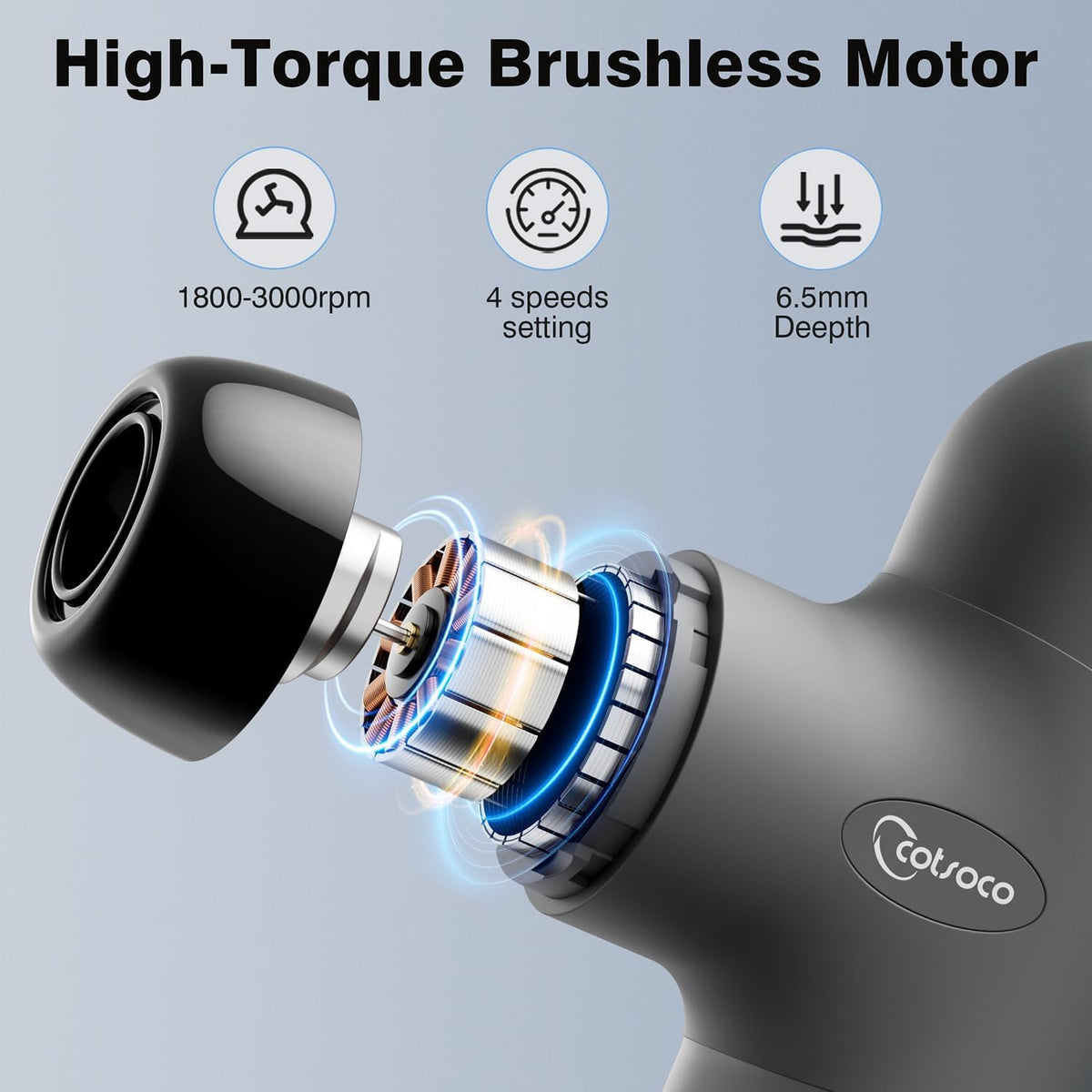 Mini Massage Gun, Deep Tissue Percussion Muscle Massager, Compact Portable Handheld Massager with 6 Heads & 4 Speeds, Quiet for Home, Gym, Office, Travel, Gift for Men and Women