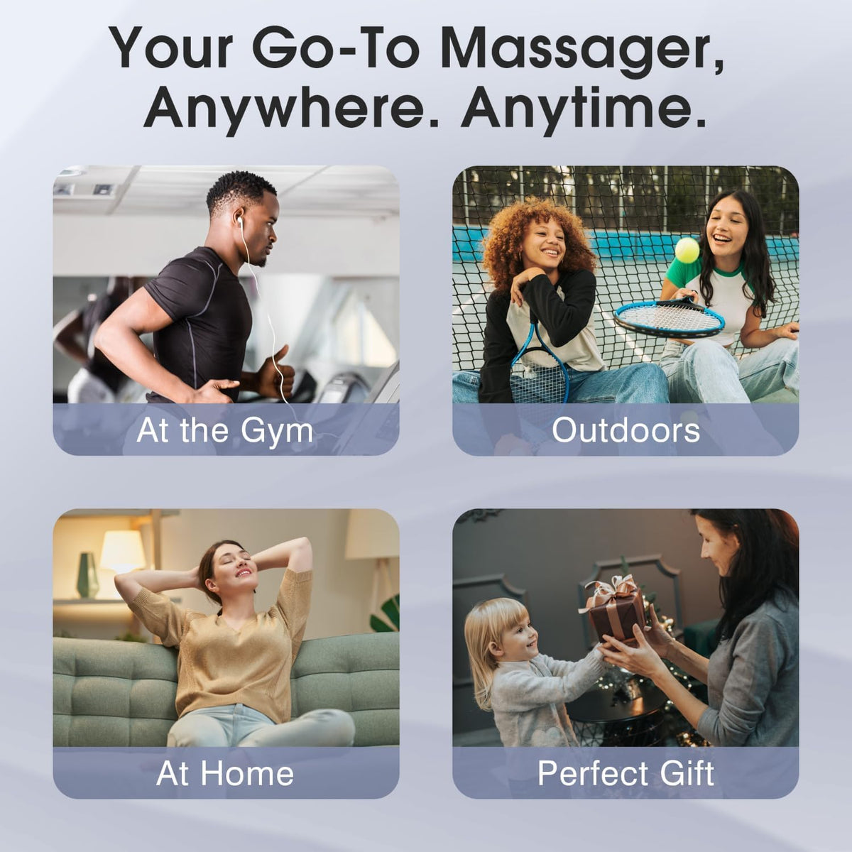 Mini Massage Gun, Deep Tissue Percussion Muscle Massager, Compact Portable Handheld Massager with 6 Heads & 4 Speeds, Quiet for Home, Gym, Office, Travel, Gift for Men and Women