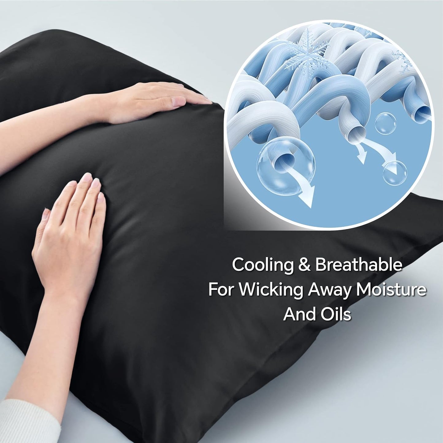 Pillow Cases Standard Size 2Pcs, Rayon from Bamboo, Haze Blue
