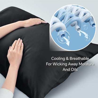 Pillow Cases Standard Size 2Pcs, Rayon from Bamboo, Haze Blue