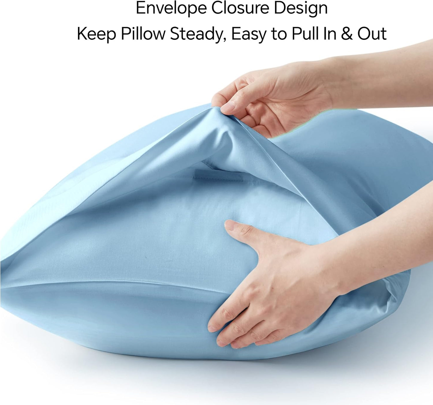 Pillow Cases Standard Size 2Pcs, Rayon from Bamboo, Haze Blue