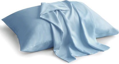 Pillow Cases Standard Size 2Pcs, Rayon from Bamboo, Haze Blue