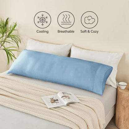 Pillow Cases Standard Size 2Pcs, Rayon from Bamboo, Haze Blue
